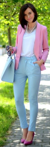 ¿cómo Combinar Un Pantalón Azul — [20 Looks]